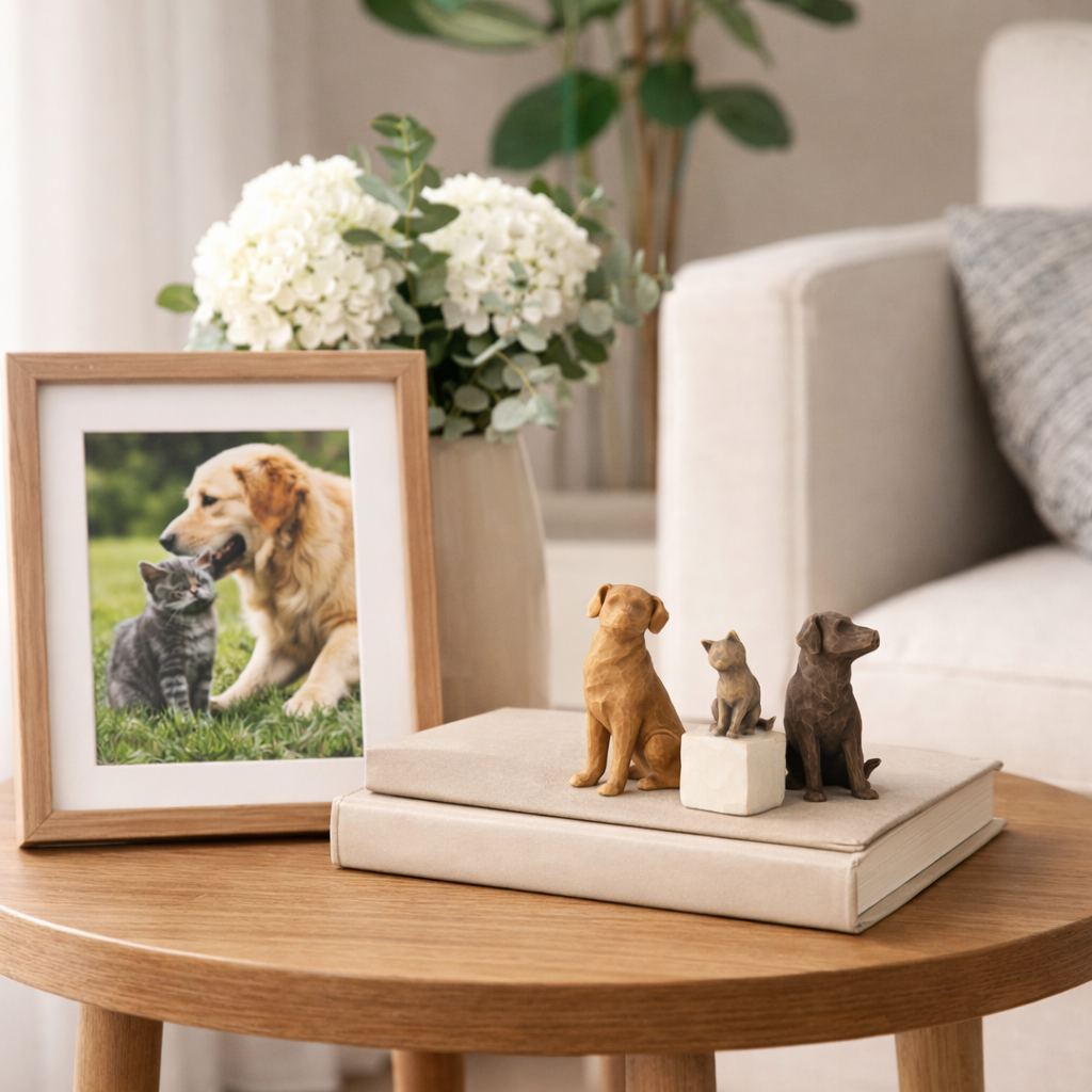 Love My Dog dark figurine as a dog lover keepsake gift